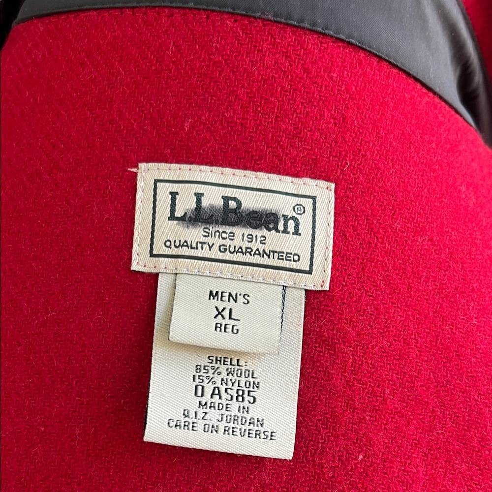 LL Bean red wool long sleeve collar shirt XL - Picture 4 of 4
